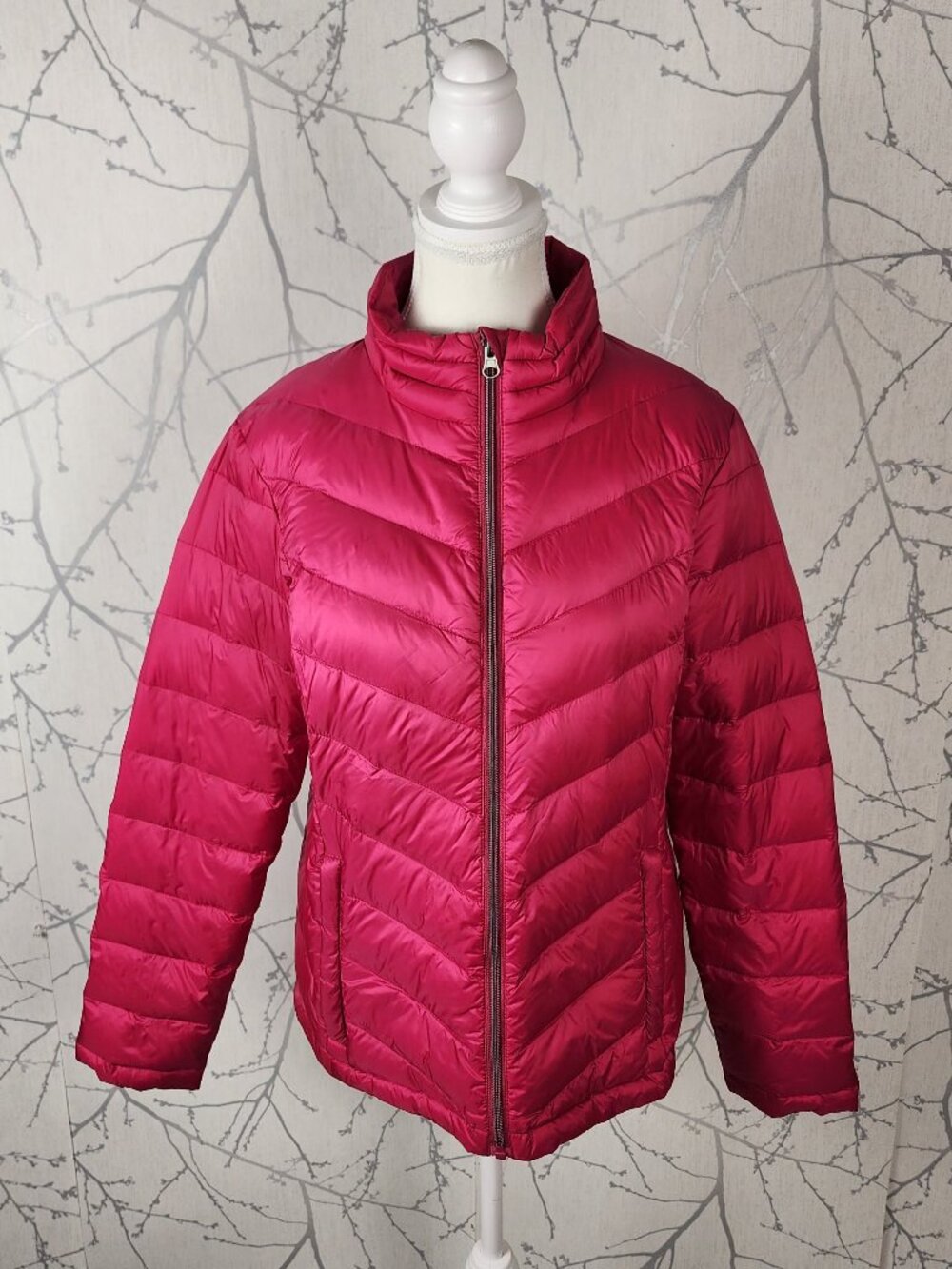 CORE Life Hot Pink Down Filled Full Zip Lightweight Puffer Jacket